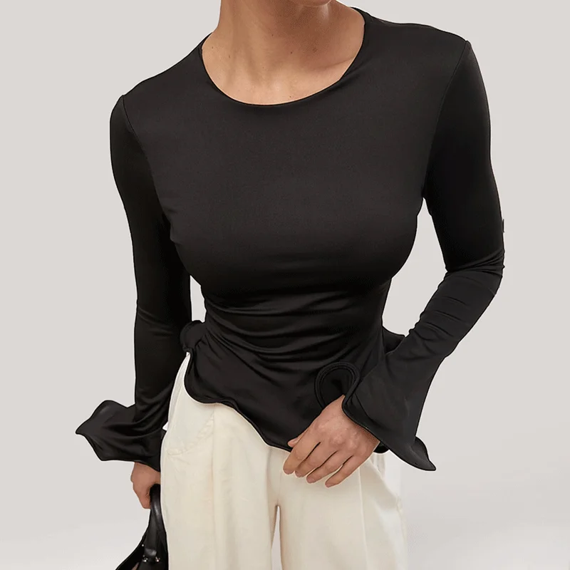 Ticketsx Women's Fashion Slim Top Summer Solid Pleated Patchwork Basic Long Sleeve T-Shirt Vintage New Commuter Female Clothing
Ticketsx Women's Fashion Slim Top Summer Solid Pleated Patchwork Basic Long Sleeve T-Shirt Vintage New Commuter Female Clothing