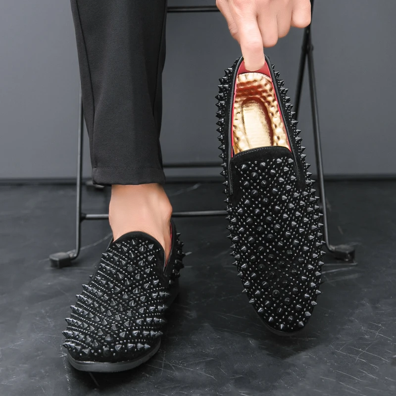 Hairdresser personality trend rivet hot diamond Loafers men's British vintage rhinestone shoe hipster leather shoes
Hairdresser personality trend rivet hot diamond Loafers men's British vintage rhinestone shoe hipster leather shoes