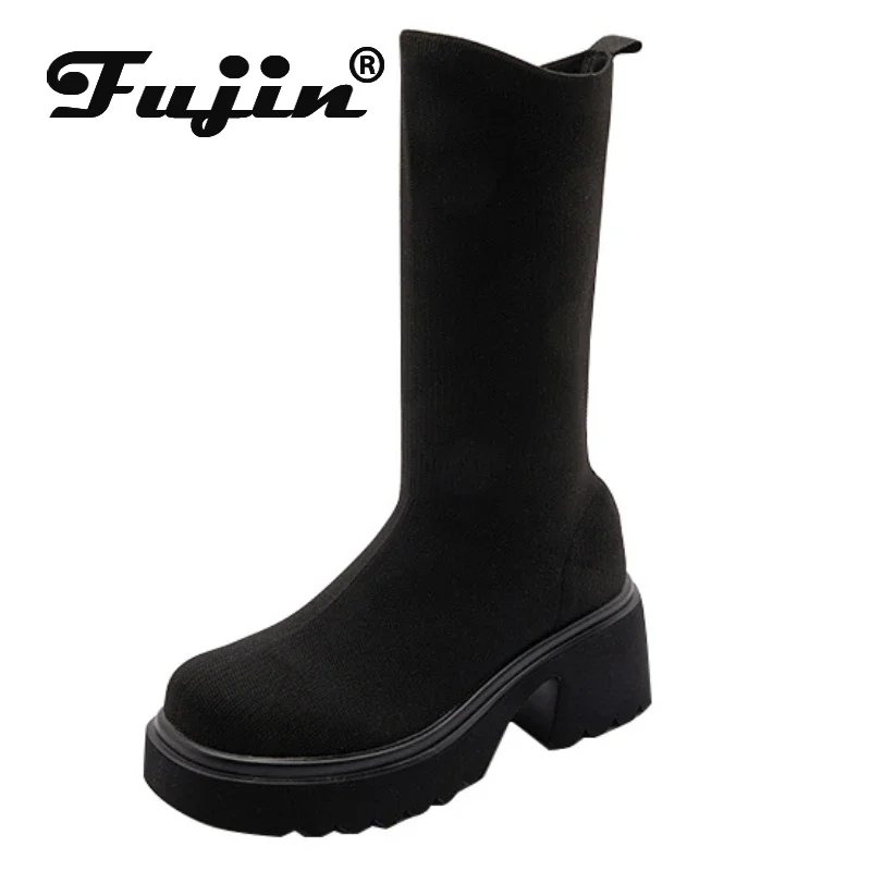 Fujin 6cm Synthetic Cloth Streth Knitted Fabric British Autumn Spring Boots Knee High Boots Fashion Women Platform Wedge Shoes
Fujin 6cm Synthetic Cloth Streth Knitted Fabric British Autumn Spring Boots Knee High Boots Fashion Women Platform Wedge Shoes
