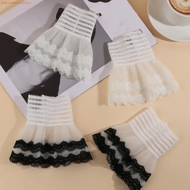 F92D Lolitas Sheer Gloves Hand Sleeves Fingerless Gloves Layered Ruffle Wrist Cuffs
F92D Lolitas Sheer Gloves Hand Sleeves Fingerless Gloves Layered Ruffle Wrist Cuffs