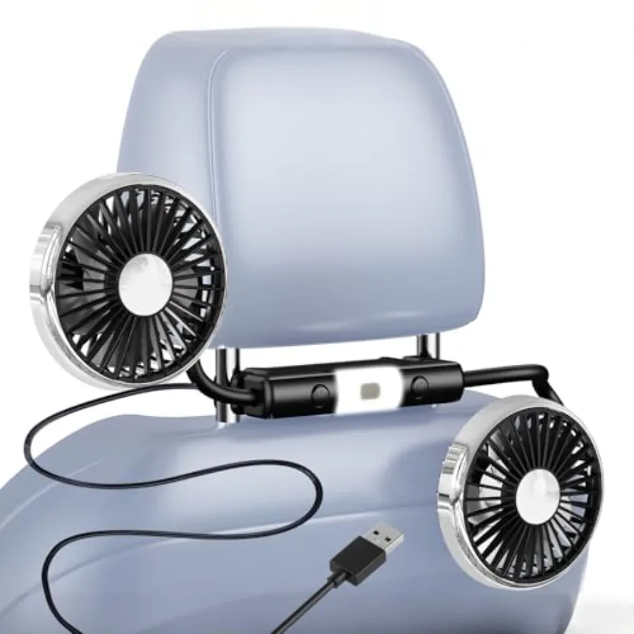 Car Fan for Back Seat, USB Powered 3 Speeds with Light, 360°Rotation Car Backseat Fans for Baby Dog Rear Facing, 5V 12V 24V Hea
Car Fan for Back Seat, USB Powered 3 Speeds with Light, 360°Rotation Car Backseat Fans for Baby Dog Rear Facing, 5V 12V 24V Hea