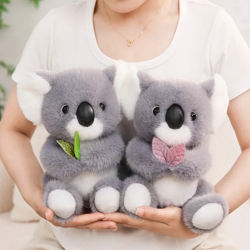 Cute Koala Plush Toy Soft Fluffy Gray Stuffed Animal with Green Pink Leaf, Kawaii Doll for Home Sofa Decor Girls Birthday Gift
Cute Koala Plush Toy Soft Fluffy Gray Stuffed Animal with Green Pink Leaf, Kawaii Doll for Home Sofa Decor Girls Birthday Gift