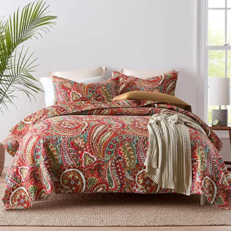 Cotton Bedspread Quilt Sets Reversible Bedding Coverlet Sets Comforter Floral Paisley Bedspread Red Queen Size
Cotton Bedspread Quilt Sets Reversible Bedding Coverlet Sets Comforter Floral Paisley Bedspread Red Queen Size