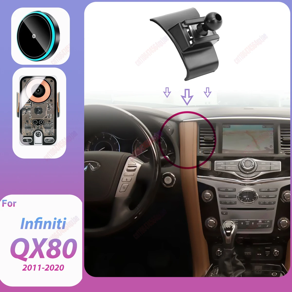 For Infiniti QX80 QX56 2011 2012-2020 Smart car phone holder Mount Automatic Locking Cell Phone Vehicle-Specific Charging Holder
For Infiniti QX80 QX56 2011 2012-2020 Smart car phone holder Mount Automatic Locking Cell Phone Vehicle-Specific Charging Holder
