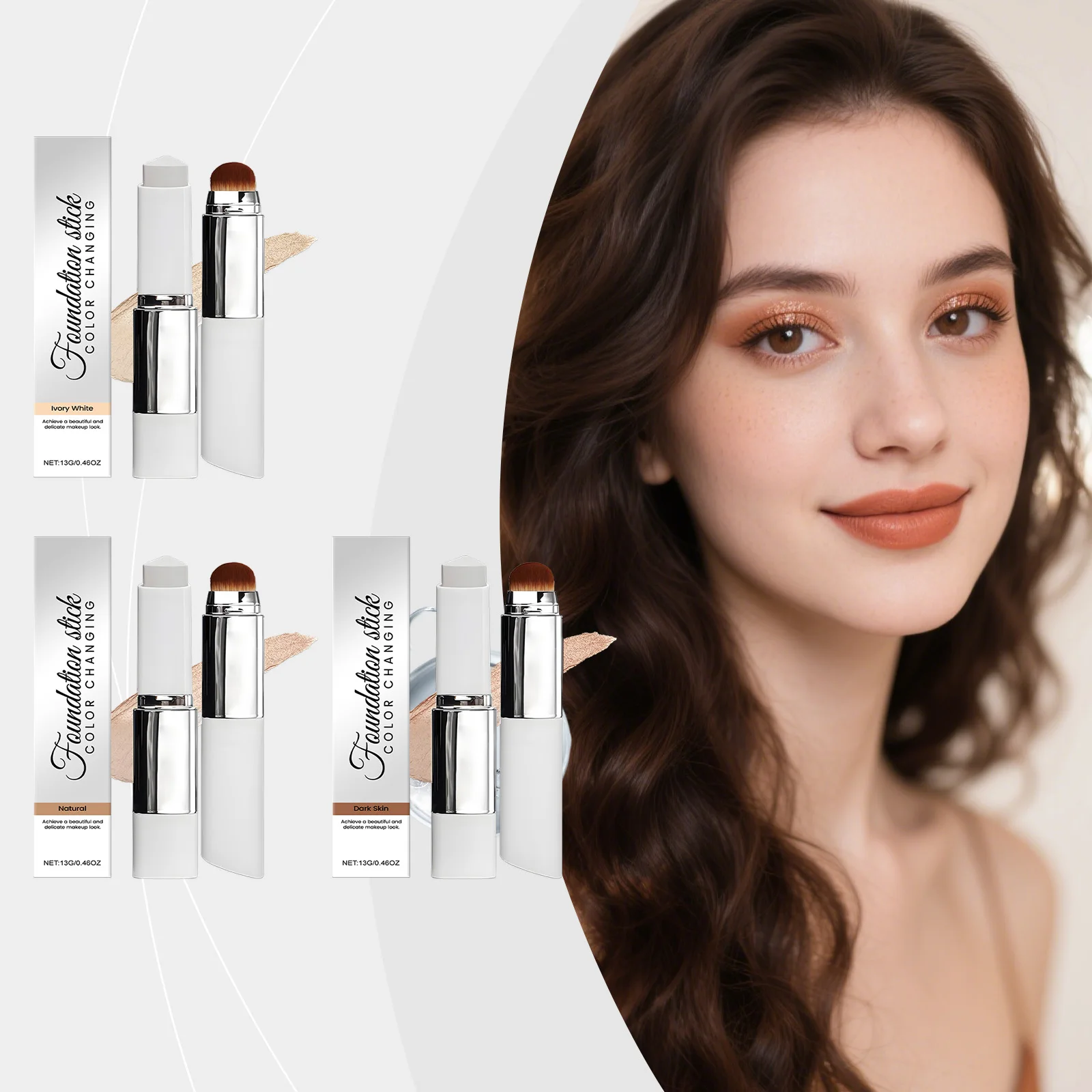 2-in-1 Color-Changing Foundation Liquid Stick Lasting Concealer Lightweight Moisturizing Brightening Matte Natural Base Makeup
2-in-1 Color-Changing Foundation Liquid Stick Lasting Concealer Lightweight Moisturizing Brightening Matte Natural Base Makeup
