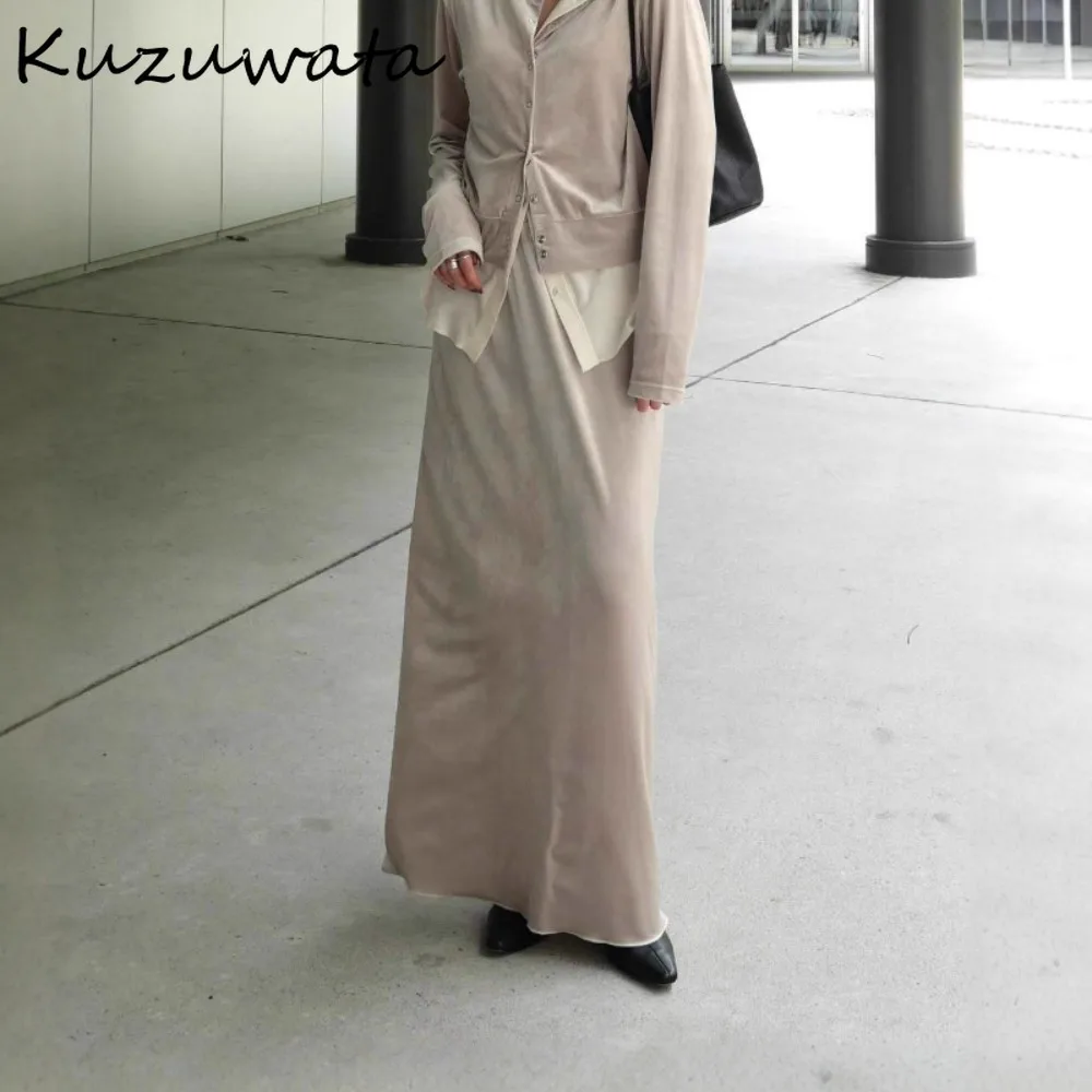Kuzuwata Fashion New Casual Vintage Faldas Straight Velvet Simple Solid High Waist Falda Japan Soft Slim All-match Women Skirts
Kuzuwata Fashion New Casual Vintage Faldas Straight Velvet Simple Solid High Waist Falda Japan Soft Slim All-match Women Skirts