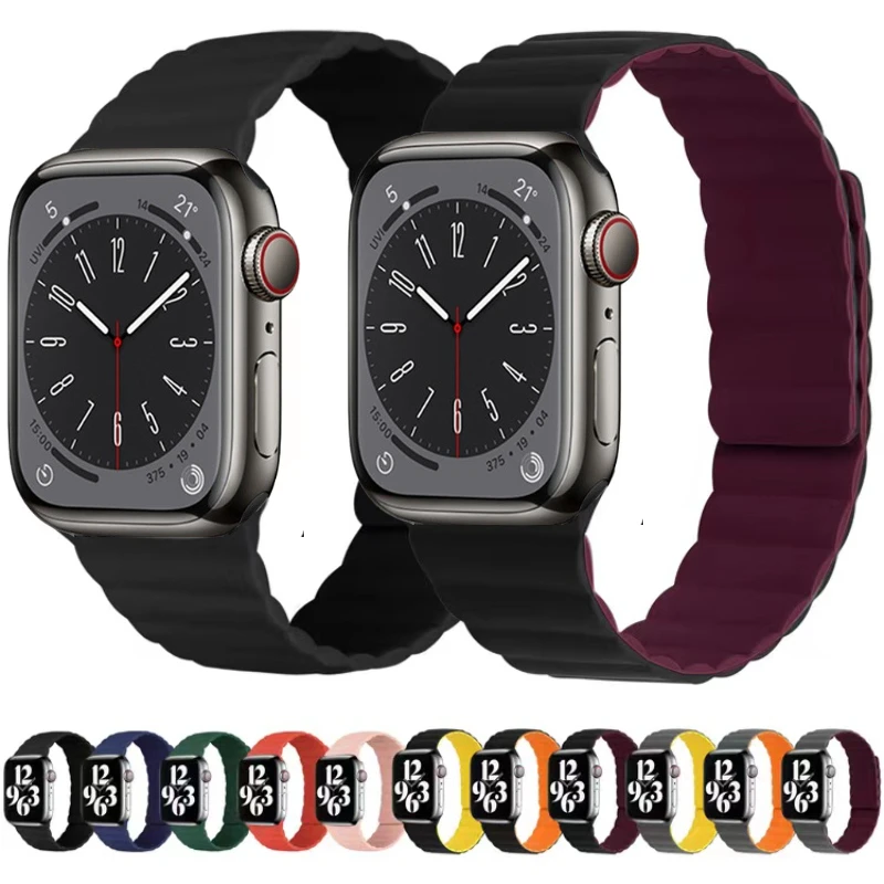 Silicone strap For Apple watch Ultra 2 49mm 10 42mm 46mm 9 8 7 45mm 41mm Magnetic bracelet wristband For iWatch 6 5 SE 44mm 40mm
Silicone strap For Apple watch Ultra 2 49mm 10 42mm 46mm 9 8 7 45mm 41mm Magnetic bracelet wristband For iWatch 6 5 SE 44mm 40mm