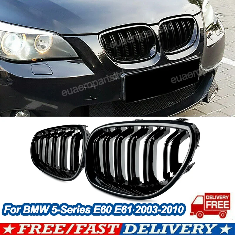MagicKit For BMW Series 5 E60 E61 M5 2003-2010 Dual Slat Front Bumper Kidney Grille Gloss Black Racing Grills Car Accessories
MagicKit For BMW Series 5 E60 E61 M5 2003-2010 Dual Slat Front Bumper Kidney Grille Gloss Black Racing Grills Car Accessories