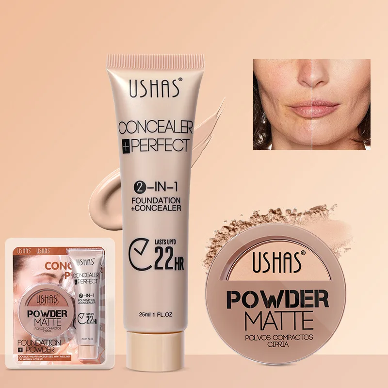 Foundation + Powder Combo Set Brighten Skin Color Waterproof Anti-sweat Soft Focus Foundation
Foundation + Powder Combo Set Brighten Skin Color Waterproof Anti-sweat Soft Focus Foundation