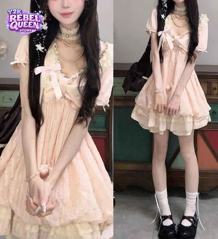 Coquette Sweet French Lace Bow Mini Dress Women Puff Sleeve Slim Fit Layered Ruffle Party Date Night Casual Daily Wear 2026
Coquette Sweet French Lace Bow Mini Dress Women Puff Sleeve Slim Fit Layered Ruffle Party Date Night Casual Daily Wear 2026