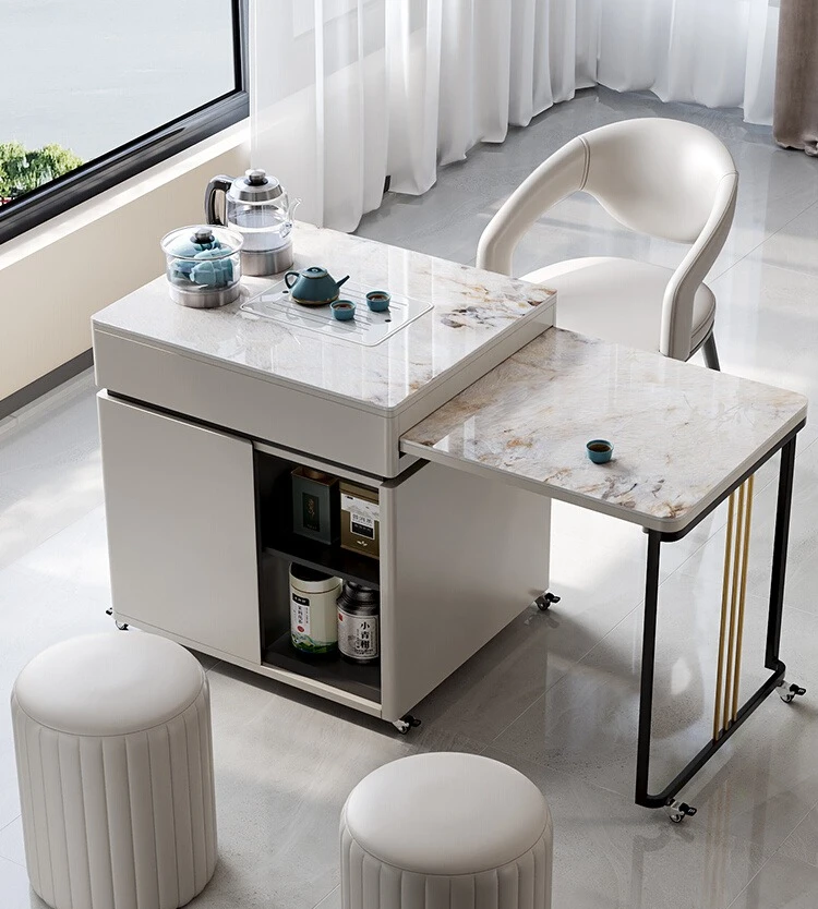 Retractable movable tea table Household small tea cart Rock slab Small balcony Tea table and chair combination Intelligent kettl
Retractable movable tea table Household small tea cart Rock slab Small balcony Tea table and chair combination Intelligent kettl