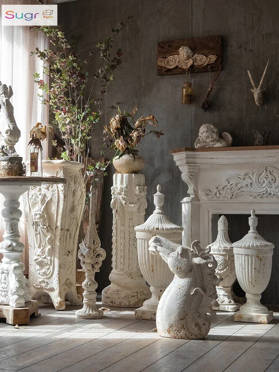 European retro fireplace plaster statue Roman column floor decoration shooting props plaster column sculpture large pillar
European retro fireplace plaster statue Roman column floor decoration shooting props plaster column sculpture large pillar