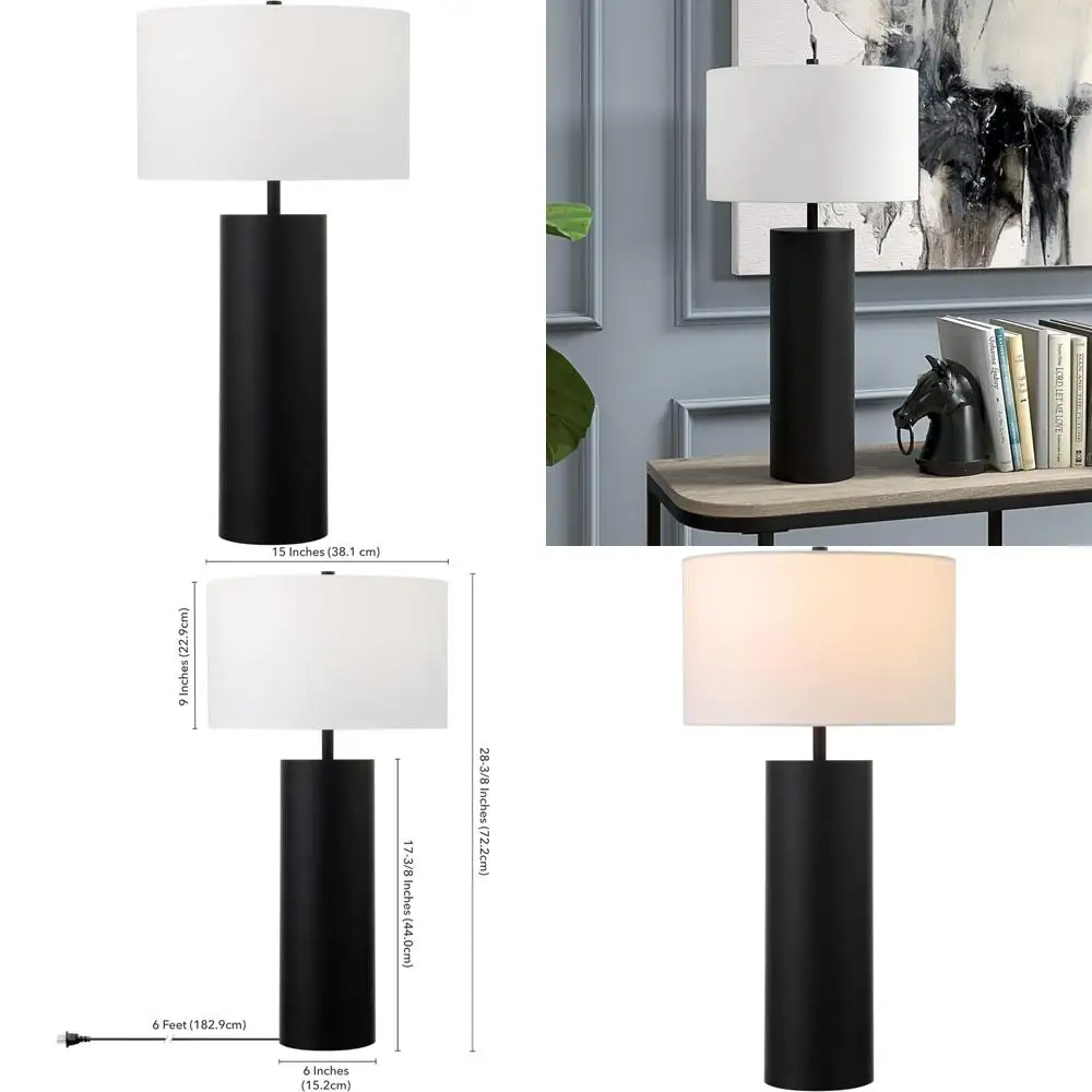 Mid-Century Modern Table Lamp with White Fabric Shade, 29.5 Tall, Suitable for Living Room, Bedroom, Office, Blackened Finish
Mid-Century Modern Table Lamp with White Fabric Shade, 29.5 Tall, Suitable for Living Room, Bedroom, Office, Blackened Finish