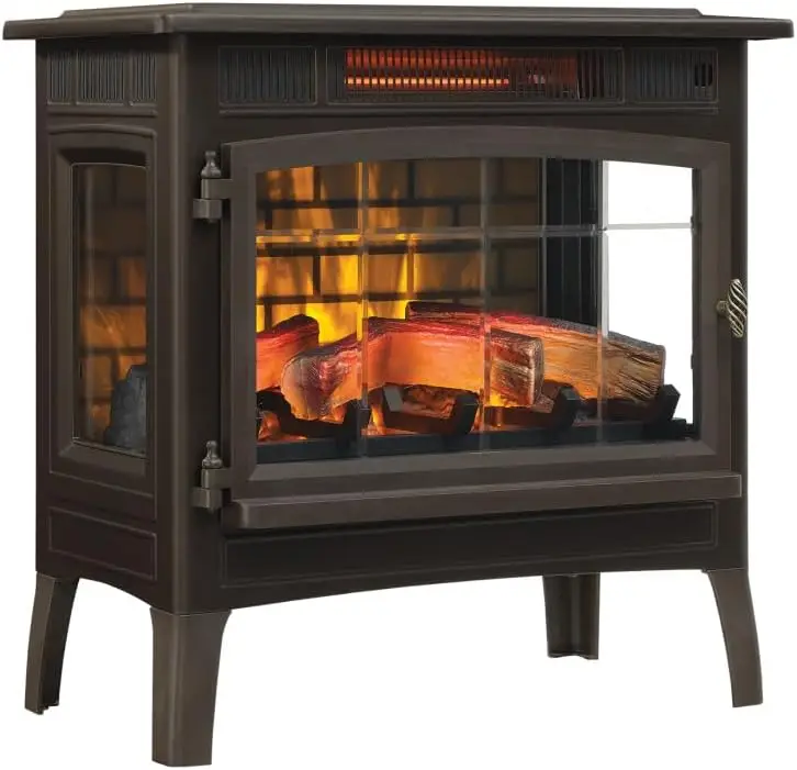 Independent electric fireplace heater with 3D flame effect, 1000 square feet, bronze color
Independent electric fireplace heater with 3D flame effect, 1000 square feet, bronze color