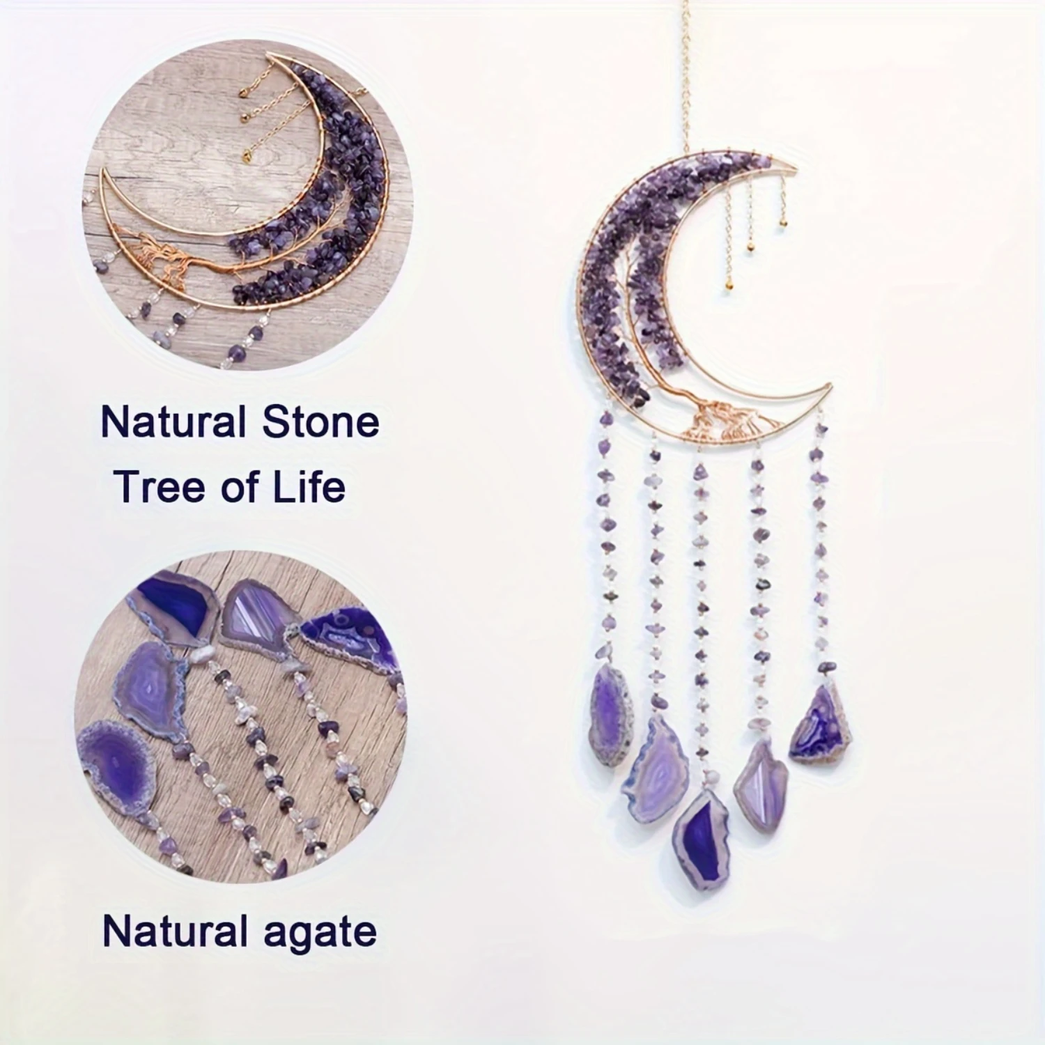 Natural Agate Crystal Stone Dream Catchers Decor Handmade Dream catchers Garden Wall Hanging, Gift for Mom/Girl friend
Natural Agate Crystal Stone Dream Catchers Decor Handmade Dream catchers Garden Wall Hanging, Gift for Mom/Girl friend