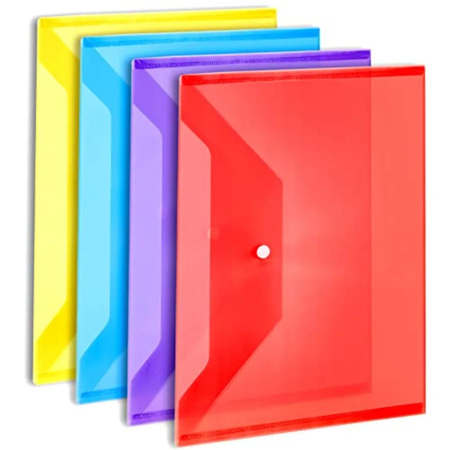 Plastic File Folders for Documents, 4 PCS File Folders, A4 Size Plastic Envelopes with Snap Closure, Clear Envelopes Pouches Fo
Plastic File Folders for Documents, 4 PCS File Folders, A4 Size Plastic Envelopes with Snap Closure, Clear Envelopes Pouches Fo