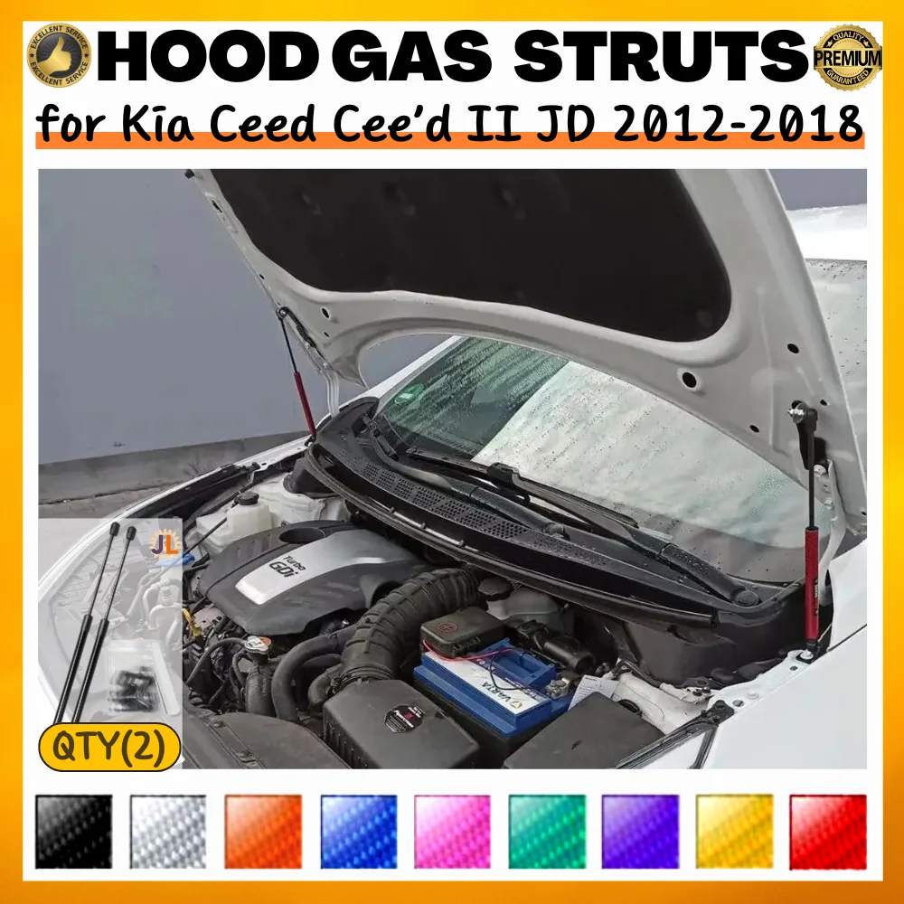 Qty(2) Hood Struts for Kia Ceed Cee'd II JD 2012-2018 Front Bonnet Modify Gas Springs Shock Absorber Lift Supports Dampers
Qty(2) Hood Struts for Kia Ceed Cee'd II JD 2012-2018 Front Bonnet Modify Gas Springs Shock Absorber Lift Supports Dampers