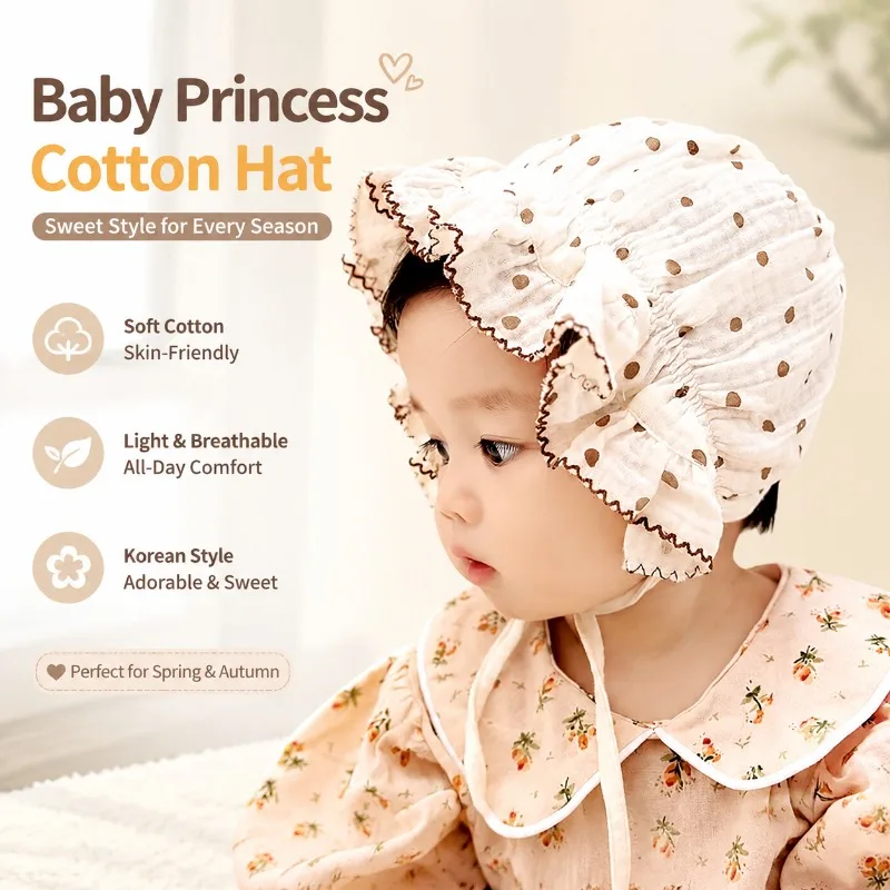 Spring Autumn Thin Cotton Yarn Infant Princess Hat Korean Chic Light Headwear for Newborn Toddler Girls Elegant Palace Style
Spring Autumn Thin Cotton Yarn Infant Princess Hat Korean Chic Light Headwear for Newborn Toddler Girls Elegant Palace Style