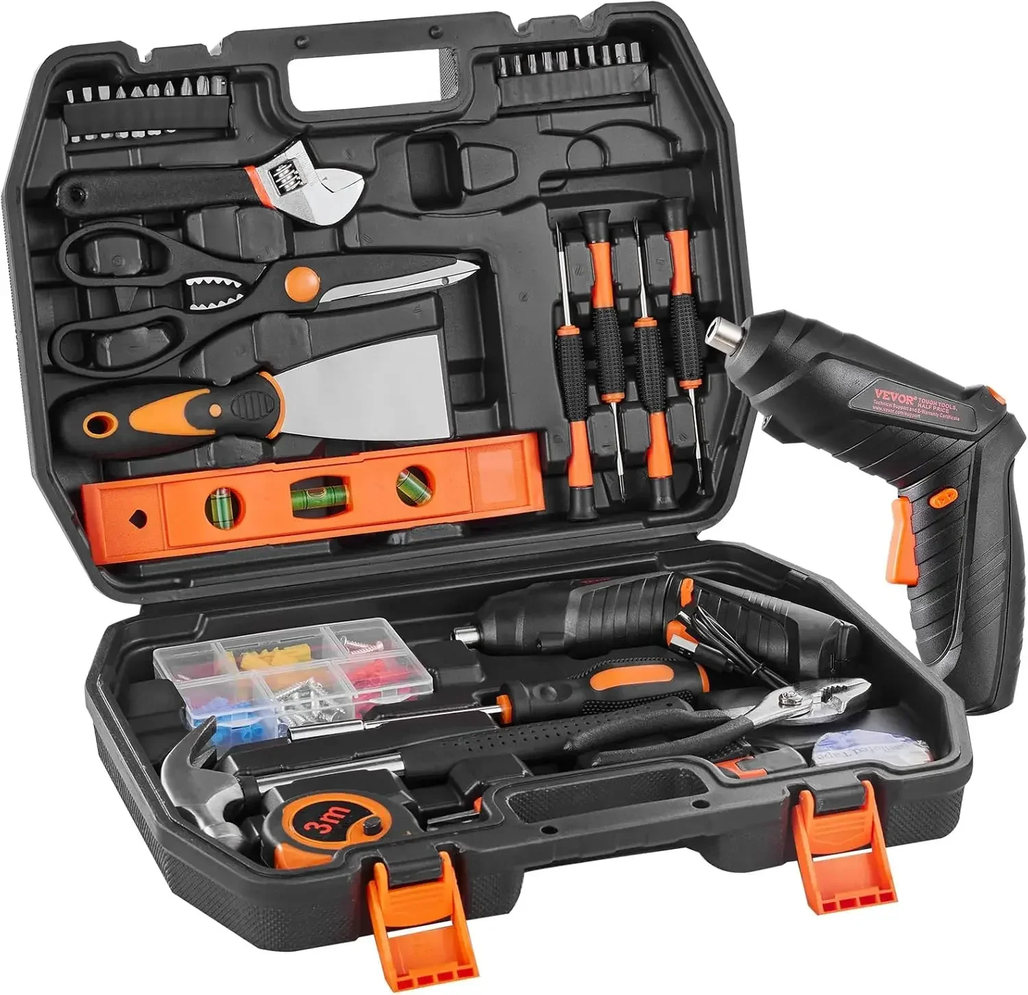 3.7V Cordless Drill Tool Kit 96-Piece Power Tool Household Tool Set with Electric Drill and Portable Storage Case
3.7V Cordless Drill Tool Kit 96-Piece Power Tool Household Tool Set with Electric Drill and Portable Storage Case