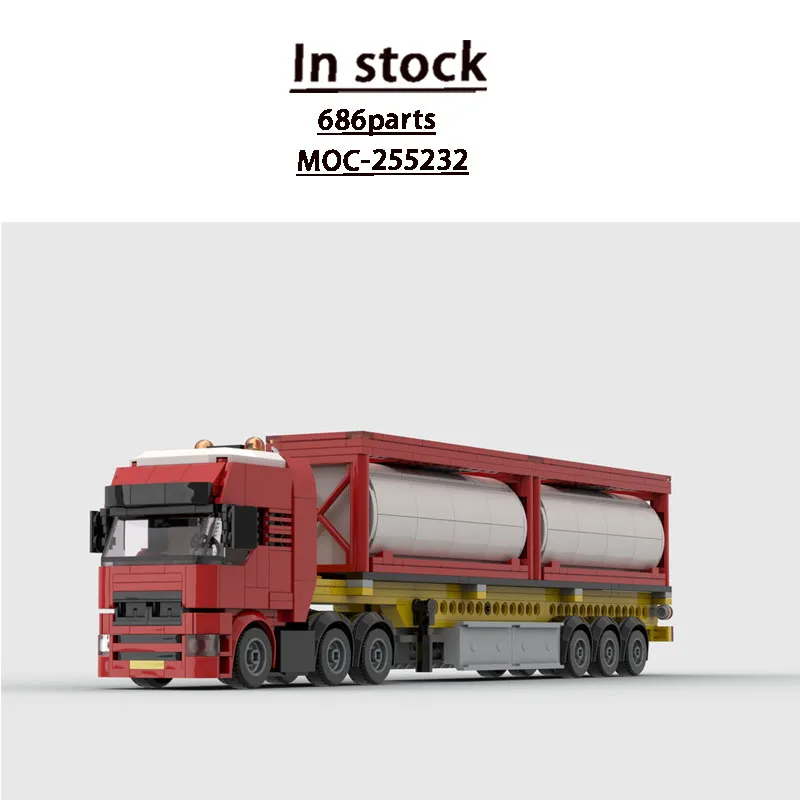 MOC-255232 New Mini Semi-Truck Building Block Model with Tank, 686 Parts, Boys' and Children's Birthday and Christmas Toy Gift
MOC-255232 New Mini Semi-Truck Building Block Model with Tank, 686 Parts, Boys' and Children's Birthday and Christmas Toy Gift