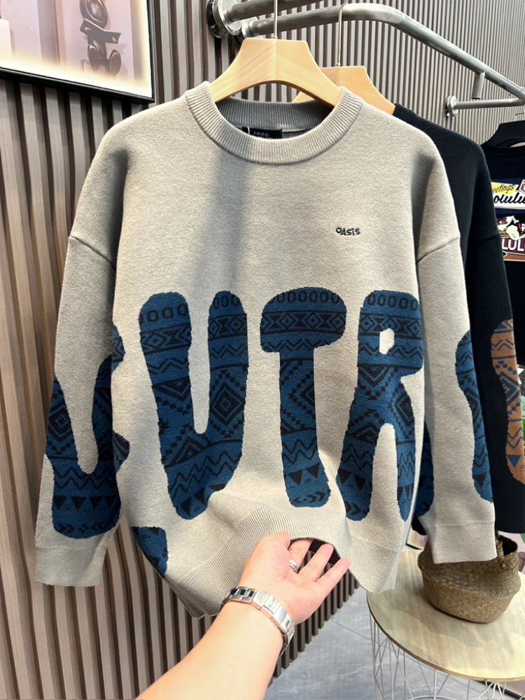 Vintage Men's Versatile Sweater With Contrasting Colors Casual Knitwear Trendy Simple Round Neck Top Men Knit Sweatshirt
Vintage Men's Versatile Sweater With Contrasting Colors Casual Knitwear Trendy Simple Round Neck Top Men Knit Sweatshirt