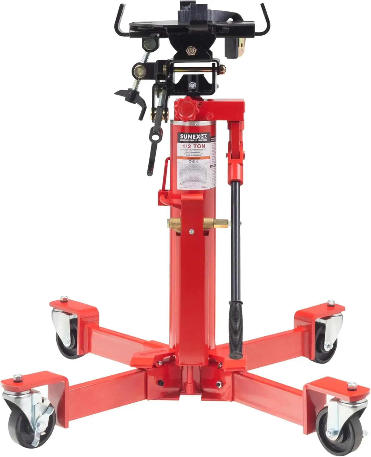 SUNEX Tools 1,000 lb. Air and Hydraulic Telescopic Transmission Jack with Adjustable Saddle Arms, 35.5 in. to 73.5 in. Lift Range
SUNEX Tools 1,000 lb. Air and Hydraulic Telescopic Transmission Jack with Adjustable Saddle Arms, 35.5 in. to 73.5 in. Lift Range