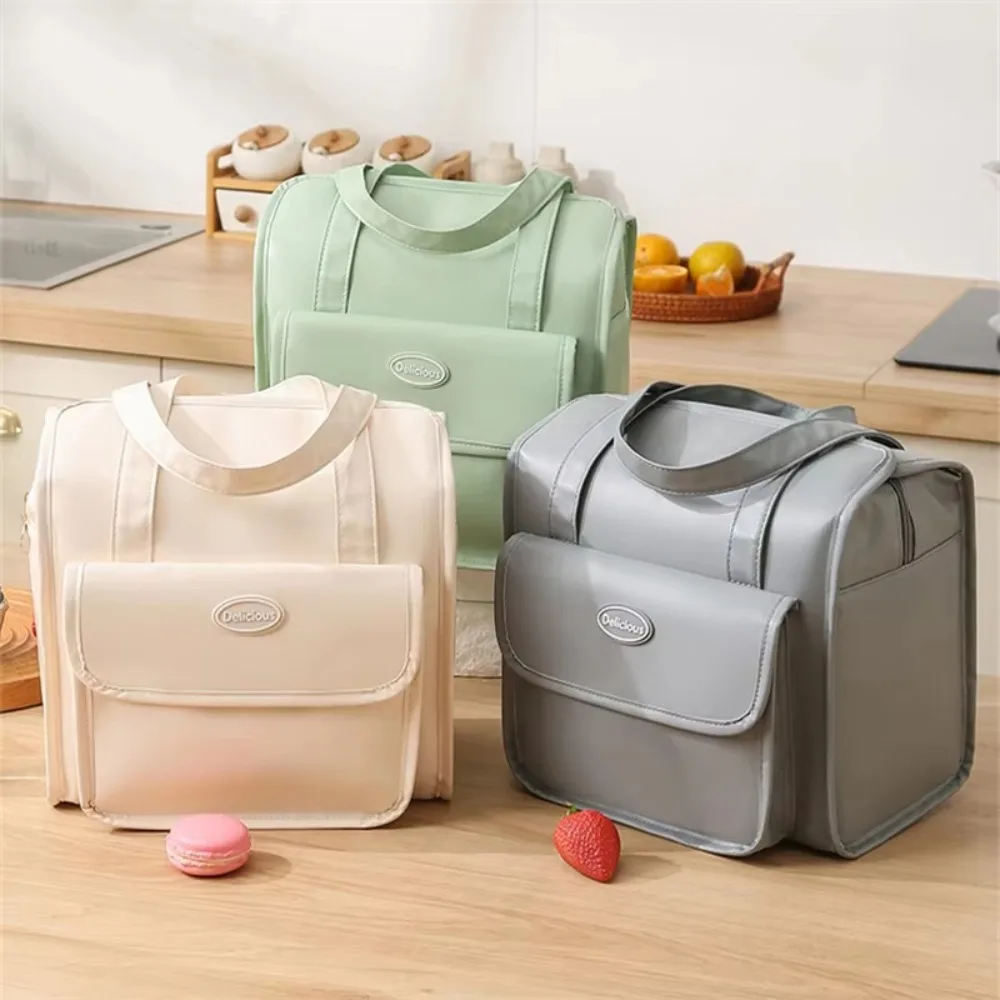 Portable PU Leather Lunch Bag Waterproof PEVA Lining Lunch Box Thickened Thermal Insulation Bags Outdoor
Portable PU Leather Lunch Bag Waterproof PEVA Lining Lunch Box Thickened Thermal Insulation Bags Outdoor