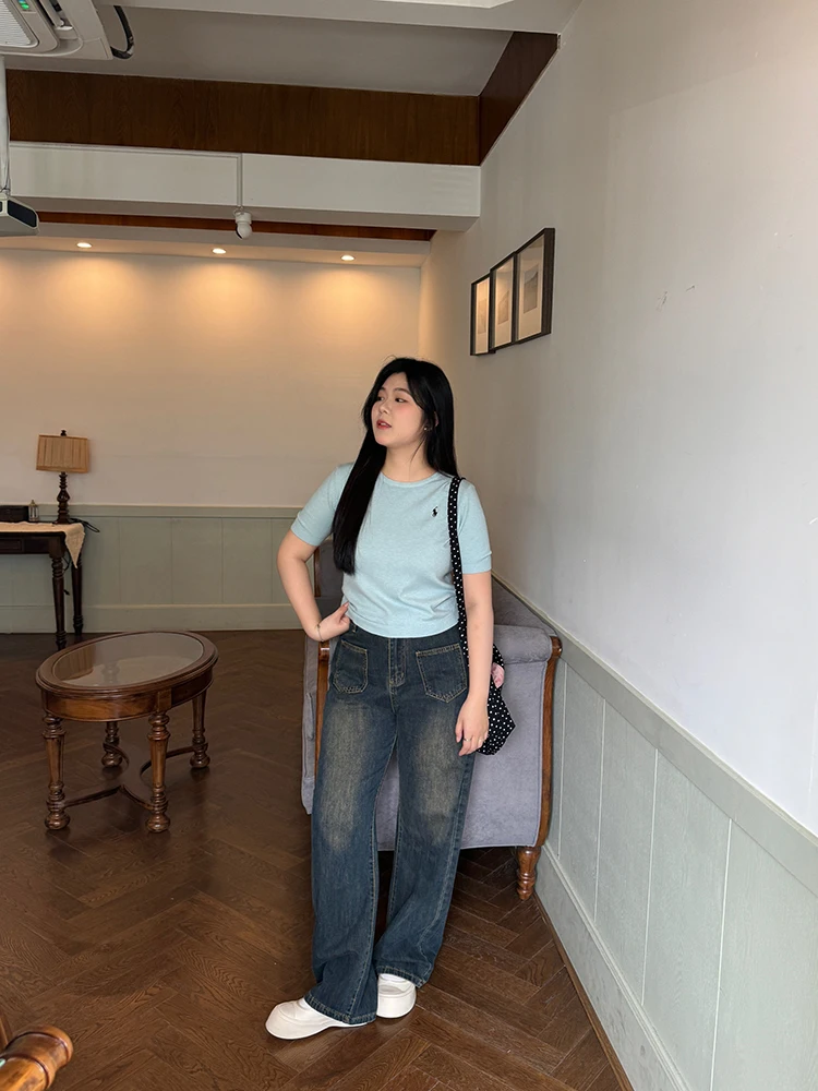 NINI ONE Slimming Narrow Wide Leg Jeans Retro Straight Cut High Waist Denim Pants Casual All Seasons plus Size Cover Hip
NINI ONE Slimming Narrow Wide Leg Jeans Retro Straight Cut High Waist Denim Pants Casual All Seasons plus Size Cover Hip