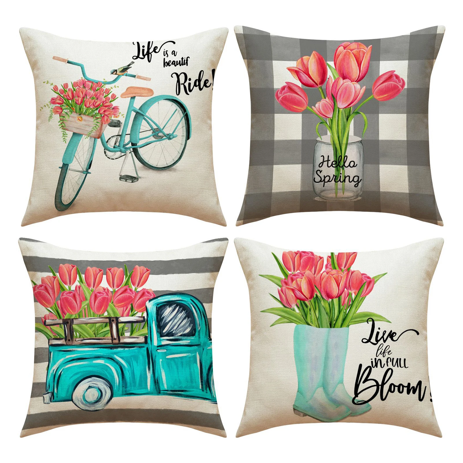 4pcs/set Red Tulips Pillow Case Home Living Room Interior Decoration Soft Linen Spring Mother's Day Pillowcases
4pcs/set Red Tulips Pillow Case Home Living Room Interior Decoration Soft Linen Spring Mother's Day Pillowcases