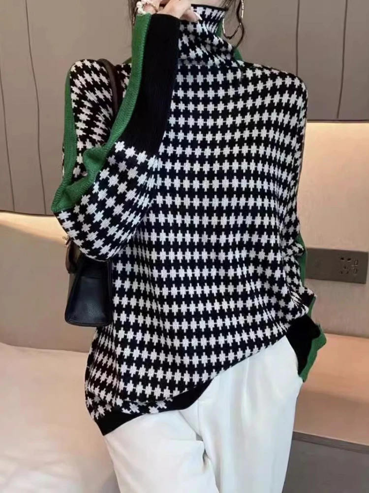 New Autumn Winter Knit Women's Turtleneck Sweater Loose Warm Female Pullover Commuter Elegant Tops Casual Retro Ladies Clothing
New Autumn Winter Knit Women's Turtleneck Sweater Loose Warm Female Pullover Commuter Elegant Tops Casual Retro Ladies Clothing