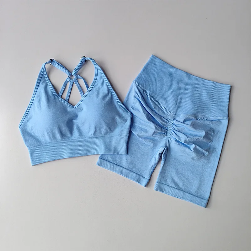 Women's Sexy Slim Fit Yoga Fitness Suit High Waist Hip Lifting Three Part Shorts Sports Bra Set for Active Wear
Women's Sexy Slim Fit Yoga Fitness Suit High Waist Hip Lifting Three Part Shorts Sports Bra Set for Active Wear