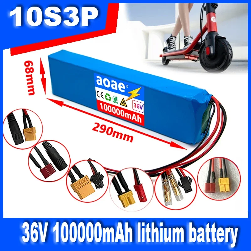 Electric Scooter 36V 10S3P 100000mAh 18650 Battery Pack 500W 36v Lithium Electric Bike Battery Rechargeable Li-ion Battery
Electric Scooter 36V 10S3P 100000mAh 18650 Battery Pack 500W 36v Lithium Electric Bike Battery Rechargeable Li-ion Battery