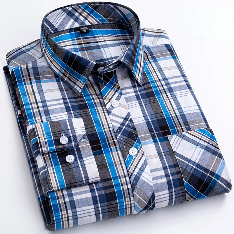 Single Pocket Men's Plaid Shirt Thin Big Size Casual Slim Fit Shirt Men Long Sleeve 7xl 8XL Men Shirts Long Sleeve 100 Cotton
Single Pocket Men's Plaid Shirt Thin Big Size Casual Slim Fit Shirt Men Long Sleeve 7xl 8XL Men Shirts Long Sleeve 100 Cotton