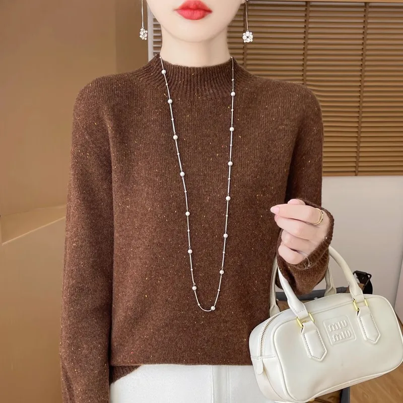 Кашемировый свитер из 100% мериносовой шерсти, женский вязаный свитер, пуловеры с длинными рукавами и воротником-стойкой, осенне-зимняя одежда, теплые джемперы, топы
Кашемировый свитер из 100% мериносовой шерсти, женский вязаный свитер, пуловеры с длинными рукавами и воротником-стойкой, осенне-зимняя одежда, теплые джемперы, топы