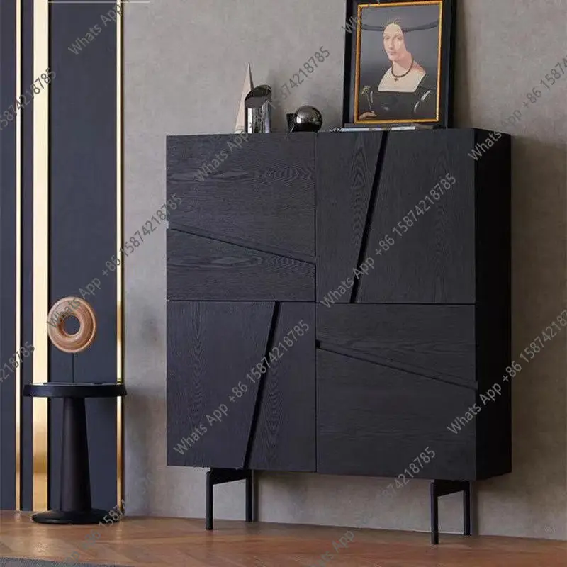 Modern Italian simple dining side cabinet creative parquet black oak light luxury small apartment storage shoe cabinet
Modern Italian simple dining side cabinet creative parquet black oak light luxury small apartment storage shoe cabinet