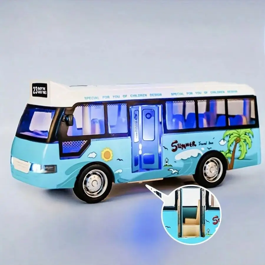 Kids Sound & Light Toy Bus, Plastic Vehicle with Opening Door, Interactive Educational Model Toy for Boys
Kids Sound & Light Toy Bus, Plastic Vehicle with Opening Door, Interactive Educational Model Toy for Boys