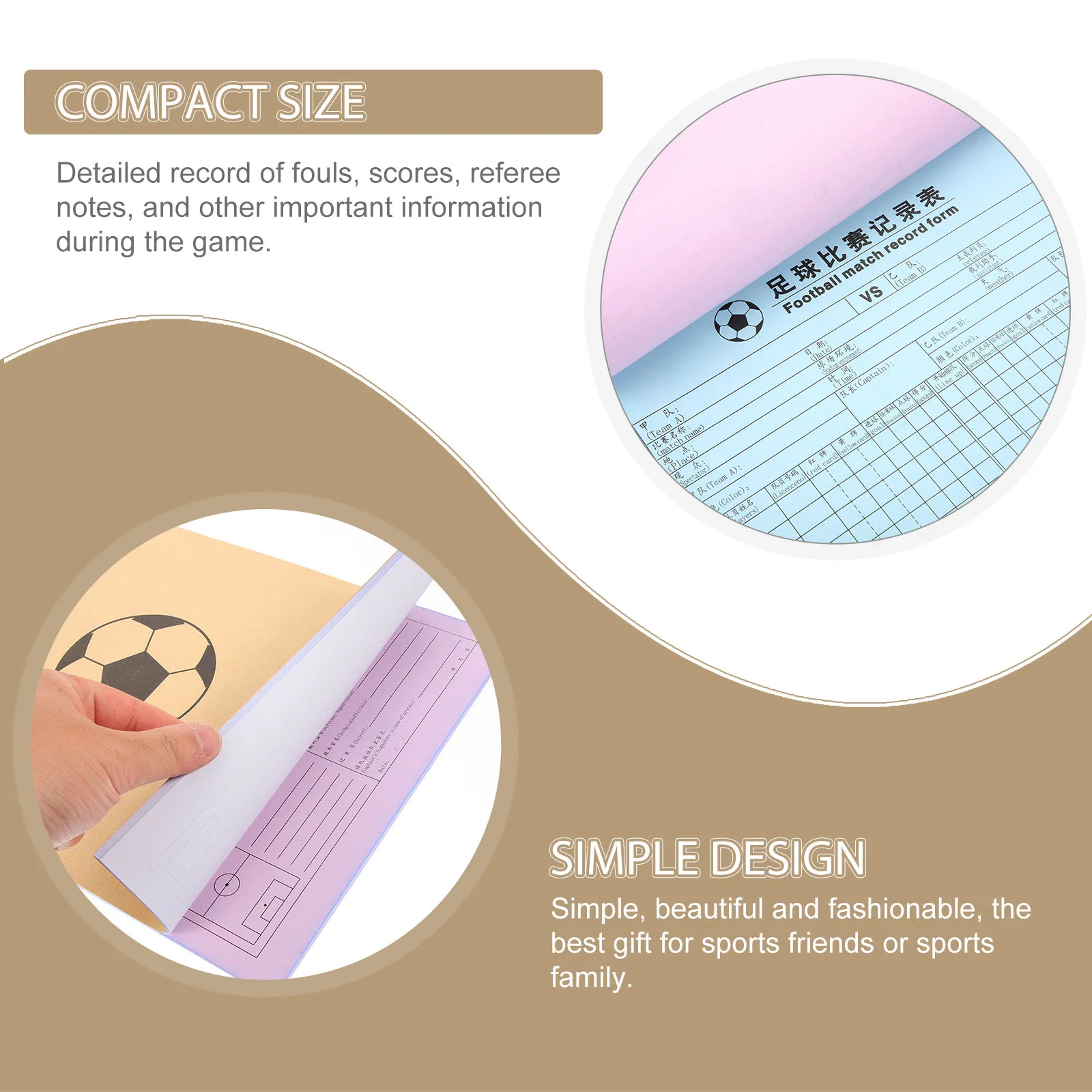 Lightweight Portable Sports Scorebook PU Cover Color Score Keeping Notebook for Football Ball Sports Scoring Supplies
Lightweight Portable Sports Scorebook PU Cover Color Score Keeping Notebook for Football Ball Sports Scoring Supplies