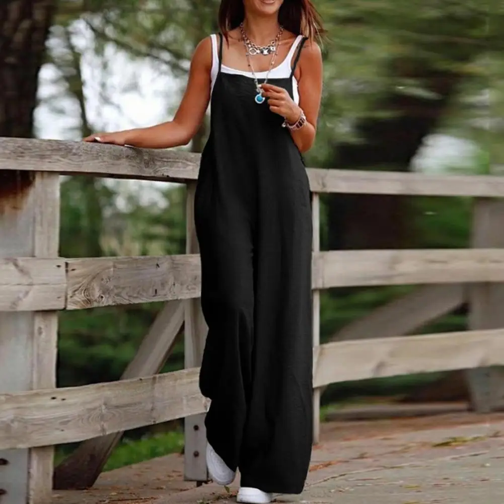 Full-length Jumpsuit Stylish Women's Summer Jumpsuit with Backless Design Spaghetti Straps Wide Legs Sleeveless Romper for A
Full-length Jumpsuit Stylish Women's Summer Jumpsuit with Backless Design Spaghetti Straps Wide Legs Sleeveless Romper for A