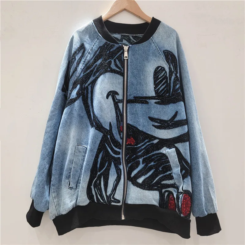 Euro 2025 Autumn. Oversized Longline Baseball Jacket. Statement Color-Block & Embroidery Denim Style.
Euro 2025 Autumn. Oversized Longline Baseball Jacket. Statement Color-Block & Embroidery Denim Style.