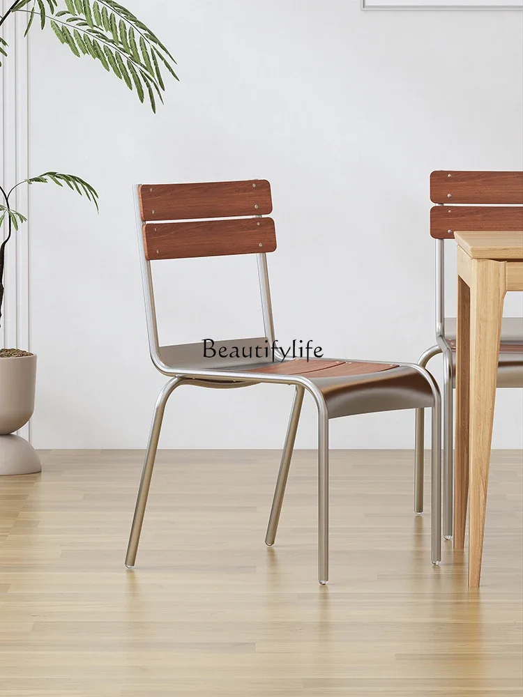 Nordic simple modern Japanese antique casual stainless steel color solid wood back chair
Nordic simple modern Japanese antique casual stainless steel color solid wood back chair