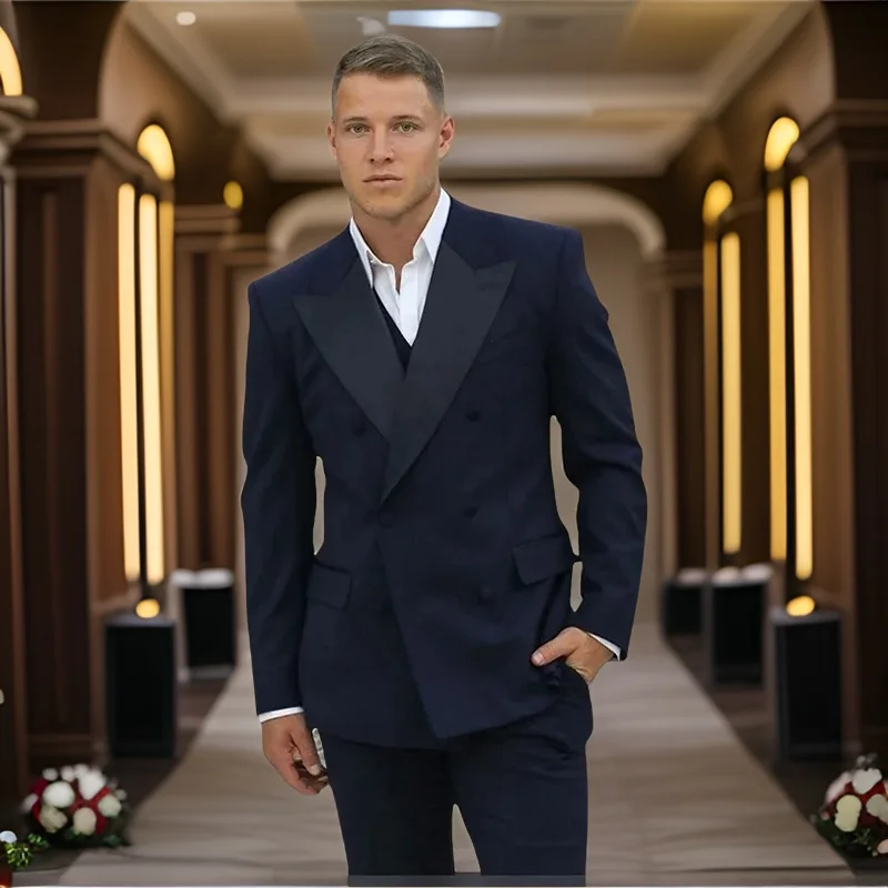 Wedding Tuxedo for Groom Double Breasted Slim Fit Formal Men Suits 2 Pcs Custom Jacket With Pants Male Fashion 2024
Wedding Tuxedo for Groom Double Breasted Slim Fit Formal Men Suits 2 Pcs Custom Jacket With Pants Male Fashion 2024