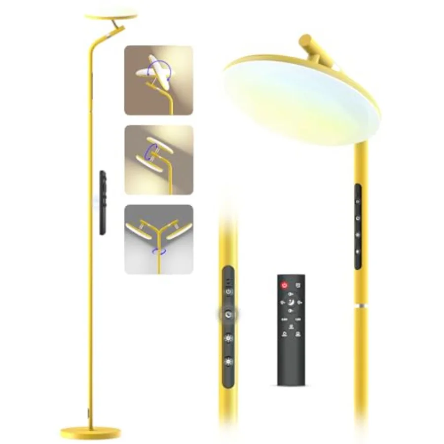 LED Floor Lamp, 36W Super Bright Standing Lamp with Remote and Touch Control, 69" Stepless Dimmable Torchiere Floor Lamps, 350°
LED Floor Lamp, 36W Super Bright Standing Lamp with Remote and Touch Control, 69" Stepless Dimmable Torchiere Floor Lamps, 350°