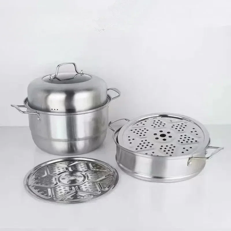 Stainless Steel 2/3 Layer Thickened Steamer Soup Pot Suitable All Kinds Of Stoves Kitchen Special Steam Pot Cooking Tools
Stainless Steel 2/3 Layer Thickened Steamer Soup Pot Suitable All Kinds Of Stoves Kitchen Special Steam Pot Cooking Tools
