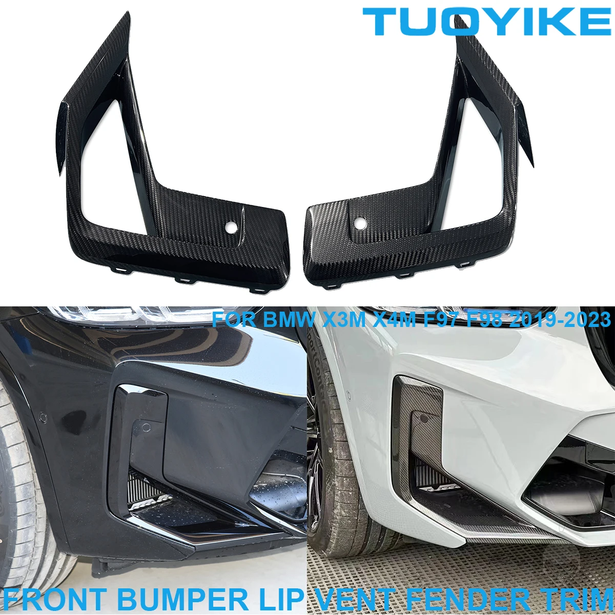 LHD RHD Car Real Carbon Fiber Front Bumper Lip Vent Fender Splitter Trim Decoration Replace For BMW X3M X4M F97 F98 2019-2023
LHD RHD Car Real Carbon Fiber Front Bumper Lip Vent Fender Splitter Trim Decoration Replace For BMW X3M X4M F97 F98 2019-2023