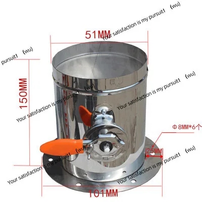 Stainless Steel 201 Damper Air Valve Manual check valve for 3/4/5/6/8inch Pipe with 50.5mm Flange
Stainless Steel 201 Damper Air Valve Manual check valve for 3/4/5/6/8inch Pipe with 50.5mm Flange