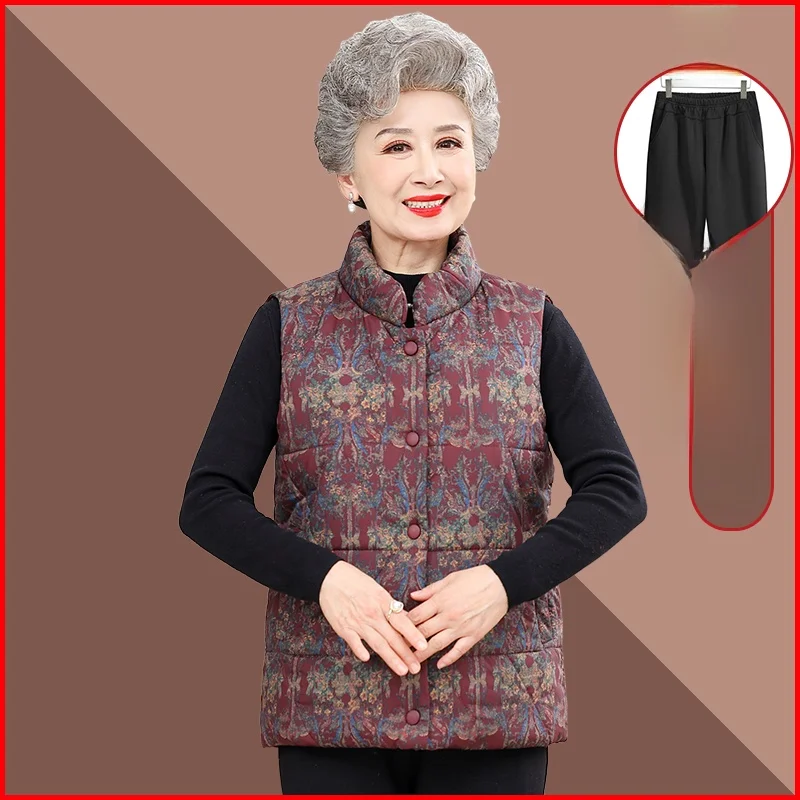 Women's Fleece Lined Vest Autumn Winter Outerwear Casual Loose Fit Long Pants Button up Thickened Elderly Clothing
Women's Fleece Lined Vest Autumn Winter Outerwear Casual Loose Fit Long Pants Button up Thickened Elderly Clothing