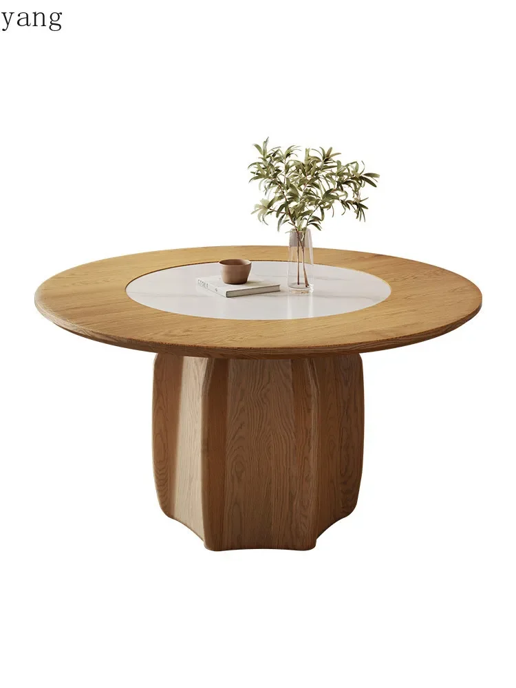 LMM solid wood round new Chinese turntable dining table ash embedded turntable dining table for home use
LMM solid wood round new Chinese turntable dining table ash embedded turntable dining table for home use