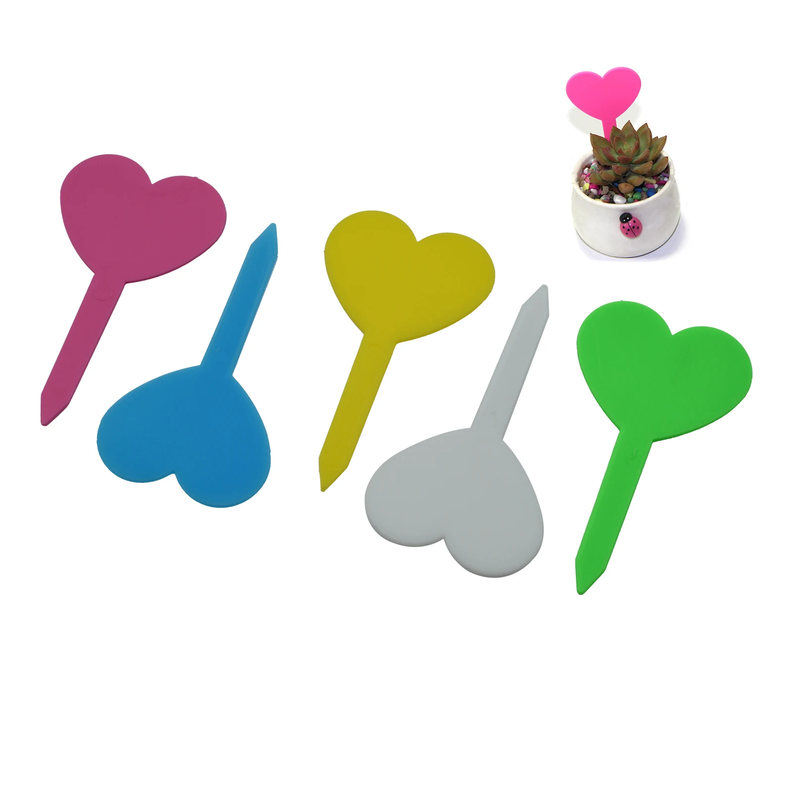 100pcs Heart-shaped Plant Label Marker Stake Decor Name Tag Reusable PP 8.3x4.7cm Insertable Soil Pink/Bule/Yellow/White/Green
100pcs Heart-shaped Plant Label Marker Stake Decor Name Tag Reusable PP 8.3x4.7cm Insertable Soil Pink/Bule/Yellow/White/Green