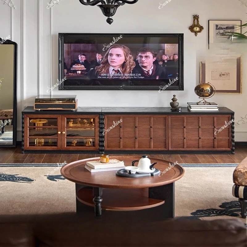 Medieval style small apartment TV cabinet living room solid wood display cabinet FT
Medieval style small apartment TV cabinet living room solid wood display cabinet FT