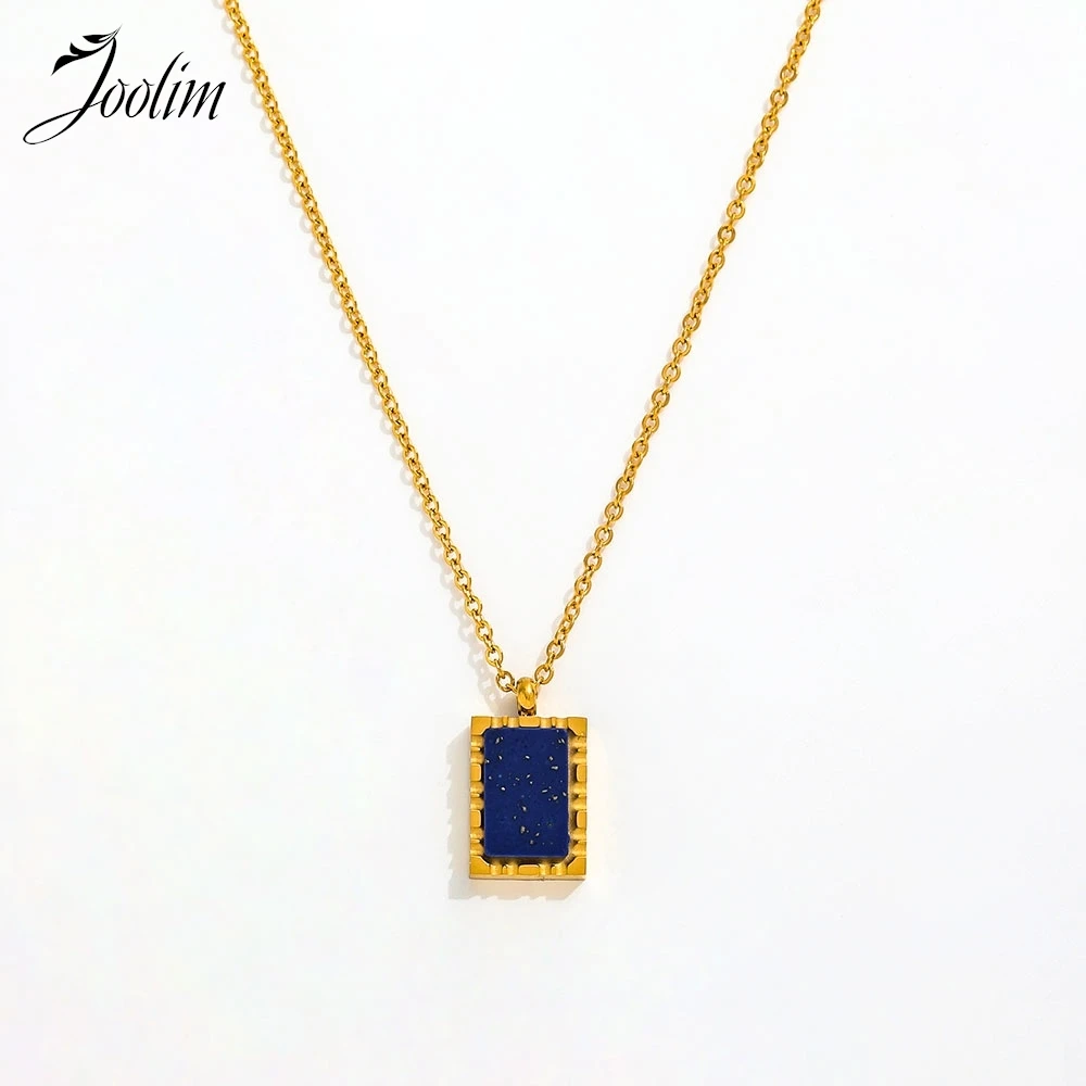 Joolim Jewelry Wholesale Fashion Retro Natural Blue Lapis Lazarus Rectangle Brand Pendant Stainless Steel Necklace for Women
Joolim Jewelry Wholesale Fashion Retro Natural Blue Lapis Lazarus Rectangle Brand Pendant Stainless Steel Necklace for Women